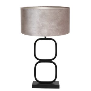Voorbijgaand analogie Rondlopen Light & Living Lutika tafellamp – lampenvoet – 65 cm hoog – Ø30 cm – zwarte  voet met zilveren kap – LP.