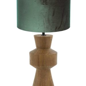 Light & Living Gregor tafellamp – ø 17 cm – E27 (grote fitting) – beuken en groen