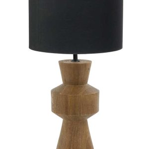 Light & Living Gregor tafellamp – ø 17 cm – E27 (grote fitting) – beuken en zwart