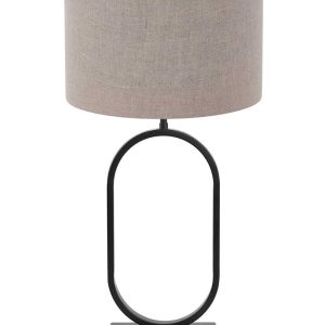 Light & Living Jamiri tafellamp – E27 (grote fitting) – taupe en zwart