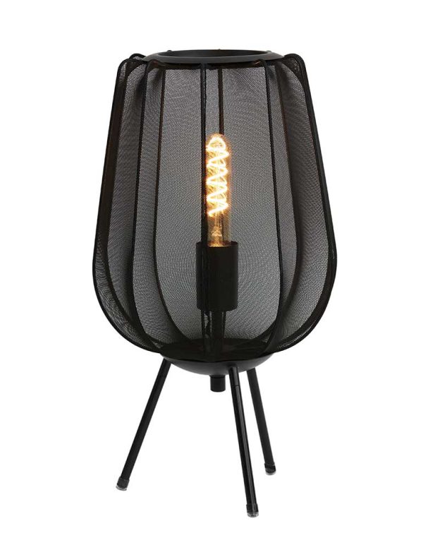 Light & Living Plumeria tafellamp – ø 25 cm – E27 (grote fitting) – zwart
