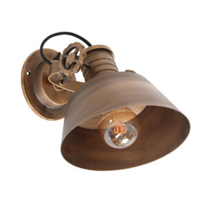 Anne Light & Home Sprocket wandlamp – E27 (grote fitting) – Brons
