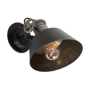 Anne Light & Home Sprocket wandlamp – E27 (grote fitting) – Zwart