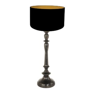 Anne Light & Home Bois tafellamp – ø 30 cm – Niet verstelbaar – E27 (grote fitting) – Zwart