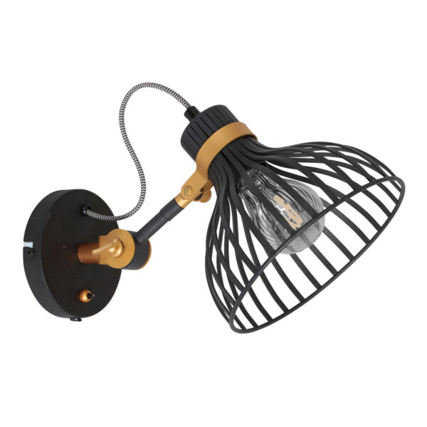 Anne Light & Home Dunbar wandlamp – E27 (grote fitting) – Zwart