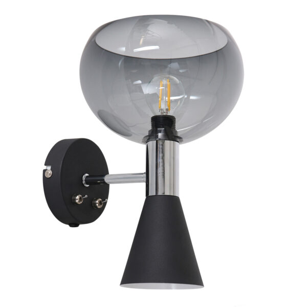 Anne Light & Home Fastlåst wandlamp – E14 (kleine fitting) – Zwart