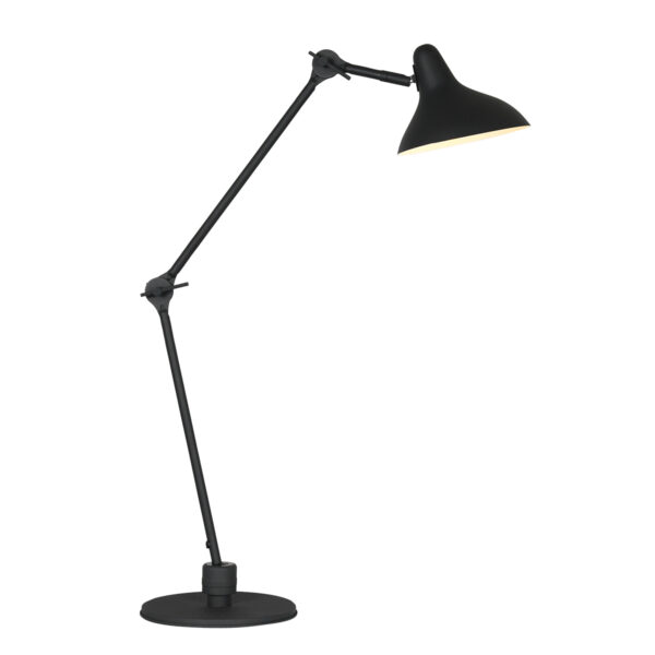 Anne Light & Home Kasket tafellamp – ø 30 cm – Draai- en/of kantelbaar en In hoogte verstelbaar – E27 (grote fitting) – Zwart