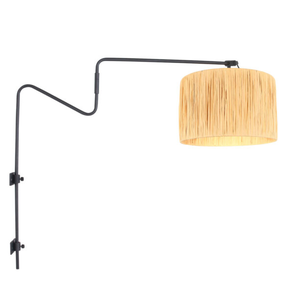 Anne Light & Home Linstrom wandlamp – E27 (grote fitting) – Zwart