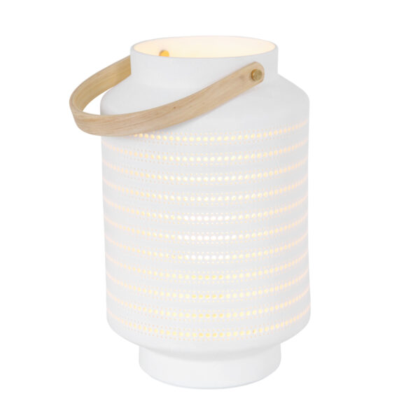 Anne Light & Home Porcelain tafellamp – ø 14 cm – Niet verstelbaar – E14 (kleine fitting) – Wit