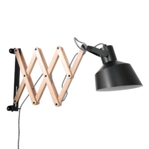 Anne Light & Home Porter wandlamp – E27 (grote fitting) – Zwart