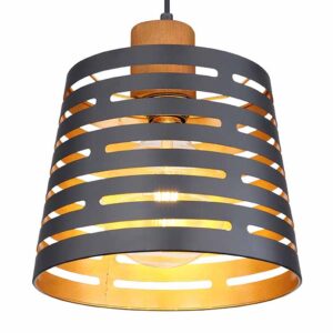 Globo Ablona hanglamp – ø 25 cm – E27 (grote fitting) – Zwart