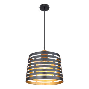 Globo Ablona hanglamp – ø 35 cm – E27 (grote fitting) – Zwart