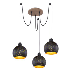 Globo Adaja hanglamp – ø 20 cm – E27 (grote fitting) – Zwart