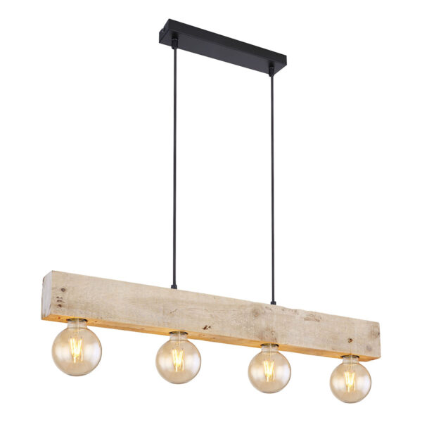 Globo Adalie hanglamp – E27 (grote fitting) – Zwart