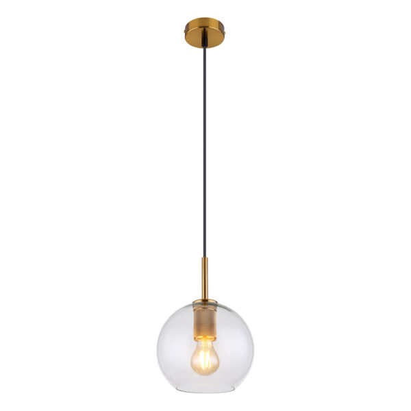 Globo Adara hanglamp – ø 20 cm – E27 (grote fitting) – Messing