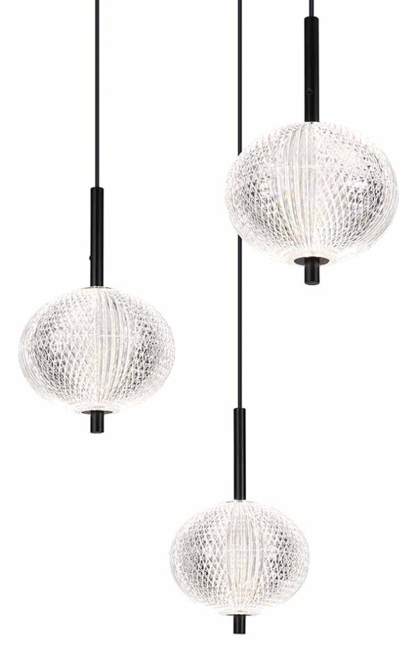 Globo Aida hanglamp – ø 76 cm – Ingebouwd (LED) – Zwart