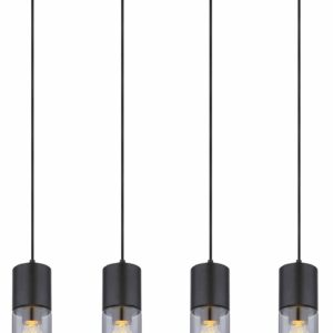 Globo Annika hanglamp – E27 (grote fitting) – Zwart