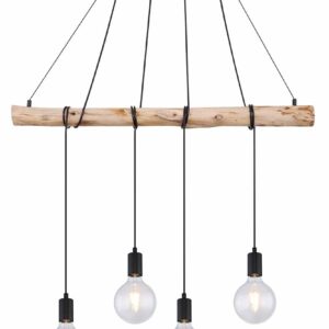 Globo Auston hanglamp – E27 (grote fitting) – Zwart