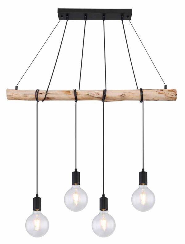 Globo Auston hanglamp – E27 (grote fitting) – Zwart