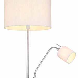 Globo Ava vloerlamp – ø 40 cm – E27 (grote fitting) – Nikkel