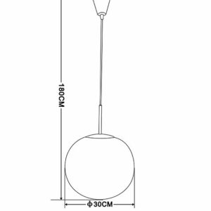 Globo Balla hanglamp – ø 30 cm – E27 (grote fitting) – Nikkel