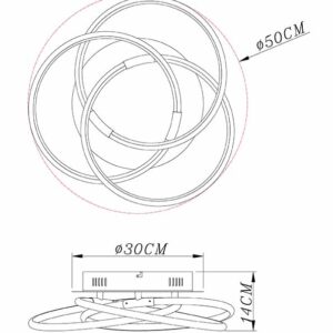 Globo Barna plafonniere – ø 50 cm – Ingebouwd (LED) – Goud