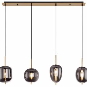 Globo Blacky i hanglamp – E14 (kleine fitting) – Messing