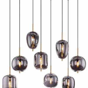 Globo Blacky i hanglamp – E14 (kleine fitting) – Messing