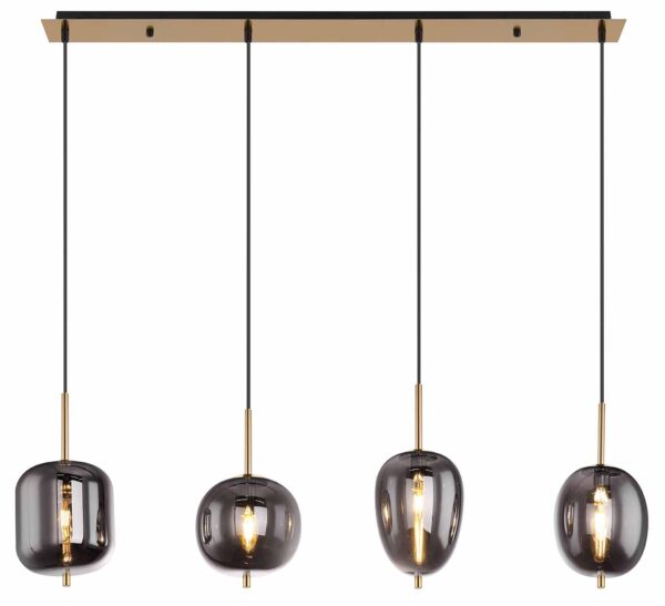 Globo Blacky i hanglamp – E14 (kleine fitting) – Messing