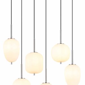 Globo Blacky i hanglamp – E14 (kleine fitting) – Nikkel