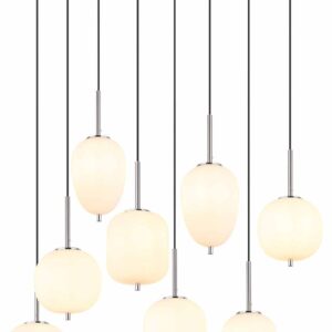 Globo Blacky i hanglamp – E14 (kleine fitting) – Nikkel