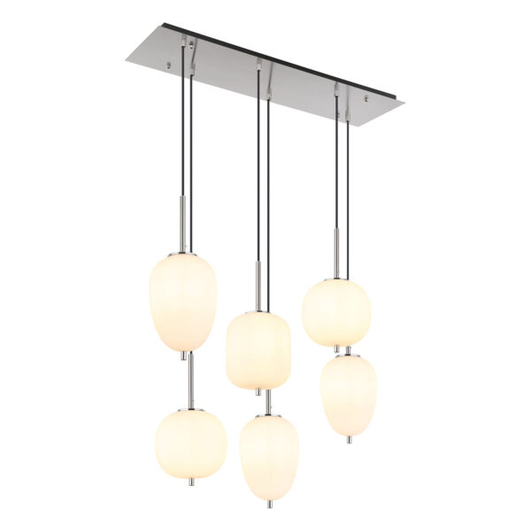 Globo Blacky i hanglamp – E14 (kleine fitting) – Nikkel