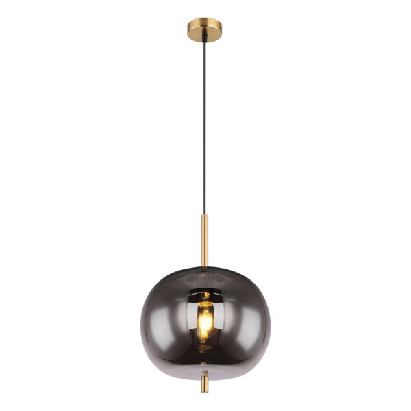 Globo Blacky i hanglamp – ø 30 cm – E27 (grote fitting) – Messing