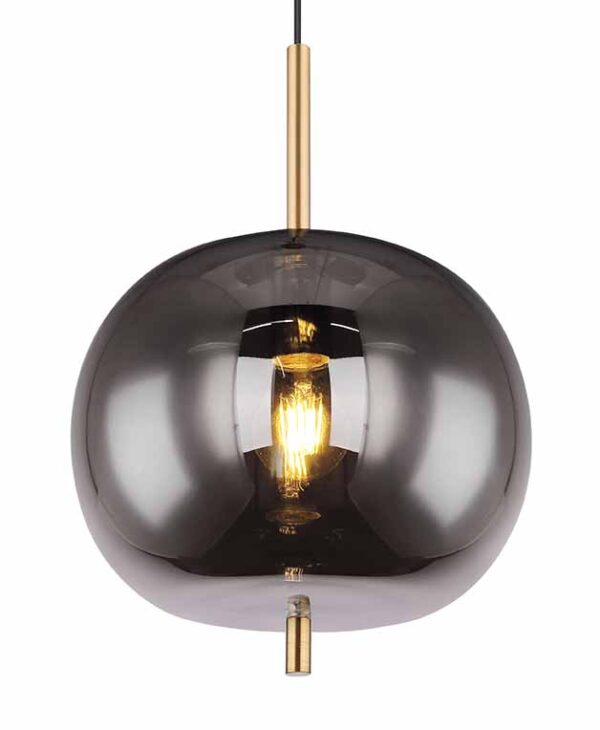 Globo Blacky i hanglamp – ø 30 cm – E27 (grote fitting) – Messing