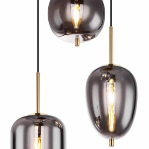 Globo Blacky i hanglamp – ø 46 cm – E14 (kleine fitting) – Messing