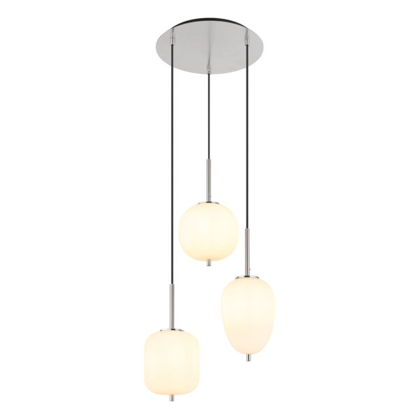 Globo Blacky i hanglamp – ø 46 cm – E14 (kleine fitting) – Nikkel