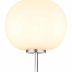 Globo Blacky i vloerlamp – ø 30 cm – E27 (grote fitting) – Nikkel