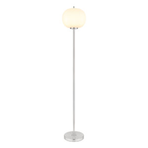 Globo Blacky i vloerlamp – ø 30 cm – E27 (grote fitting) – Nikkel