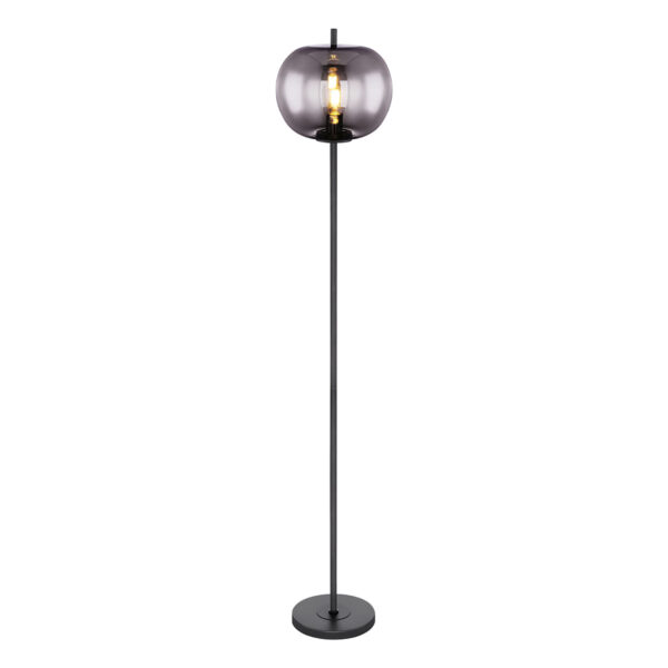 Globo Blacky vloerlamp – ø 30 cm – E27 (grote fitting) – Zwart