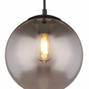 Globo Blama hanglamp – ø 30 cm – E27 (grote fitting) – Zwart