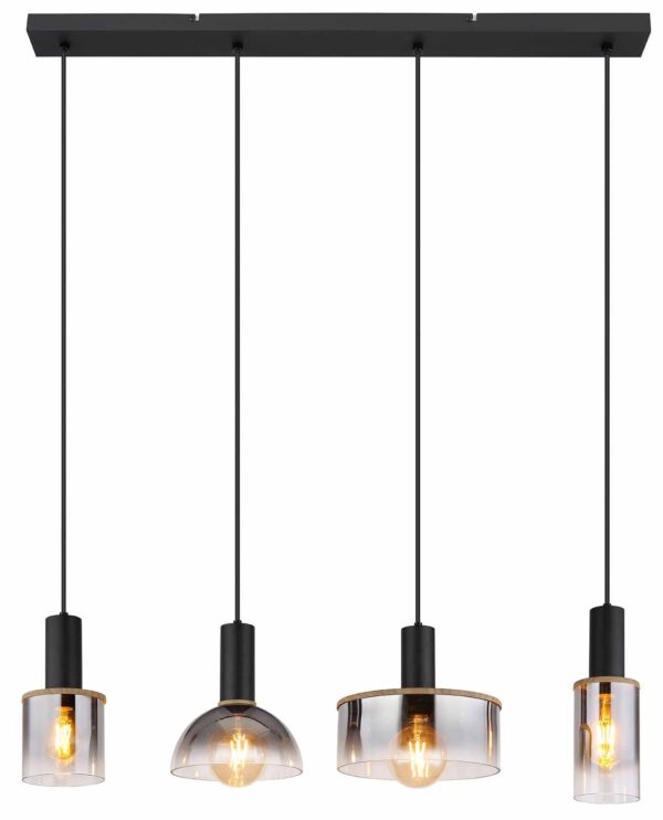 Globo Classis hanglamp – E27 (grote fitting) – Zwart