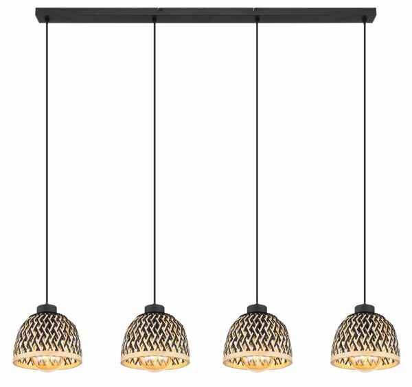 Globo Colly hanglamp – LED + E27 – Zwart