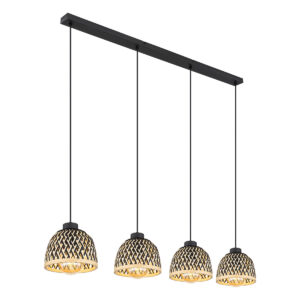 Globo Colly hanglamp – LED + E27 – Zwart