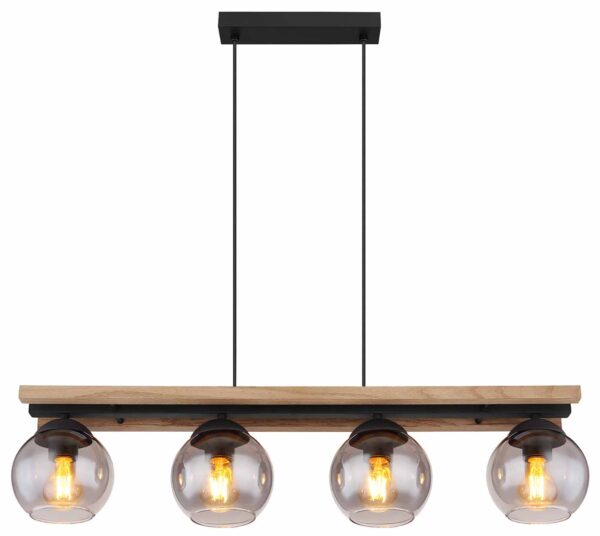 Globo Conni hanglamp – E27 (grote fitting) – Zwart