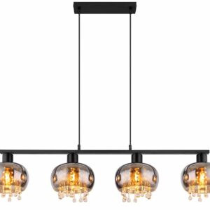 Globo Corry hanglamp – LED + E27 – Zwart