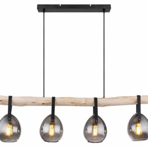 Globo Diethild hanglamp – E27 (grote fitting) – Zwart