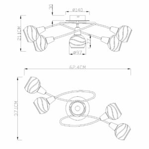 Globo Elliott plafonniere – E14 (kleine fitting) – Nikkel