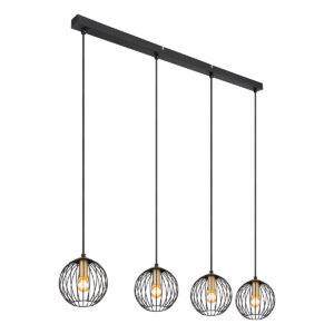 Globo Eusebius hanglamp – E14 (kleine fitting) – Zwart