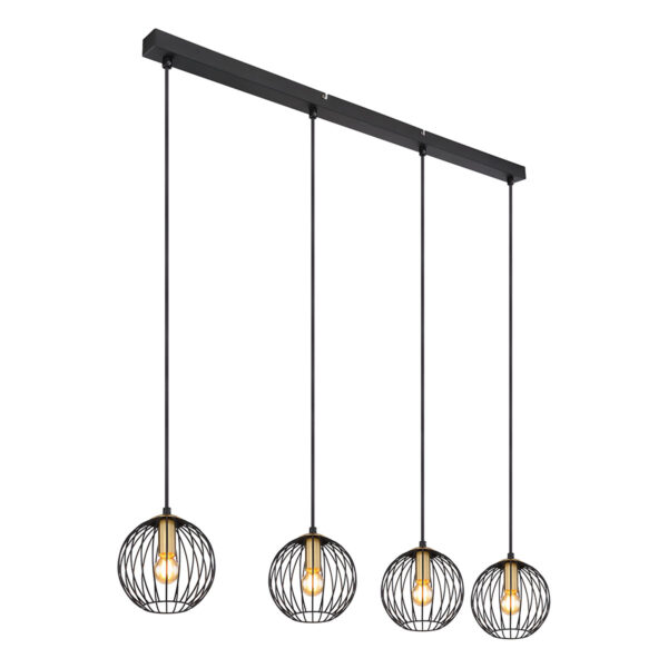 Globo Eusebius hanglamp – E14 (kleine fitting) – Zwart