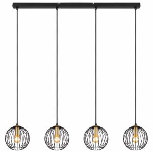 Globo Eusebius hanglamp – E14 (kleine fitting) – Zwart